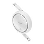 Baseus Free2Pull USB-C/Lightning kábel s nastaviteľnou dĺžkou do 1 m 20W biely