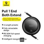 Baseus Free2Pull USB-C/Lightning kábel s nastaviteľnou dĺžkou do 1 m 20W čierny