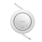 Baseus Free2Pull USB-C/USB-C navíjací kábel s nastaviteľnou dĺžkou do 1 m 100 W biely