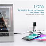 Baseus GaN Mini rýchlonabíjací adaptér USB 2x Type-C 120W EÚ kábel Xiaobai Type-C/Type-C 100W 1m biely
