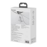 Baseus GaN3 rychlo nabíjecí adaptér 2x USB-C + USB 65W + kabel USB-C do USB-C 1m, bílá