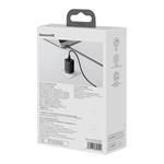 Baseus GaN3 rýchlonabíjací adaptér 2x USB-C + USB 65W + kábel USB-C na USB-C 1m, čierny