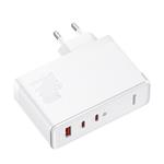 Baseus GaN5 Pro rýchlonabíjací adaptér 2x USB-C + USB-A 140W biely