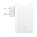 Baseus GaN5 Pro rýchlonabíjací adaptér 2x USB-C + USB-A 140W biely