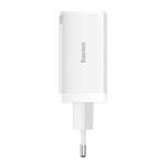 Baseus GaN5 Pro rýchlonabíjací adaptér 2x USB-C + USB-A 65W biely