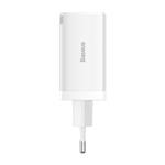 Baseus GaN5 Pro rýchlonabíjací adaptér 2x USB-C + USB-A 65W biely