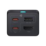 Baseus GaN5 Pro rýchlonabíjací stolný adaptér 2x USB-C + USB-A + HDMI 67W 1,5 m kábel čierny
