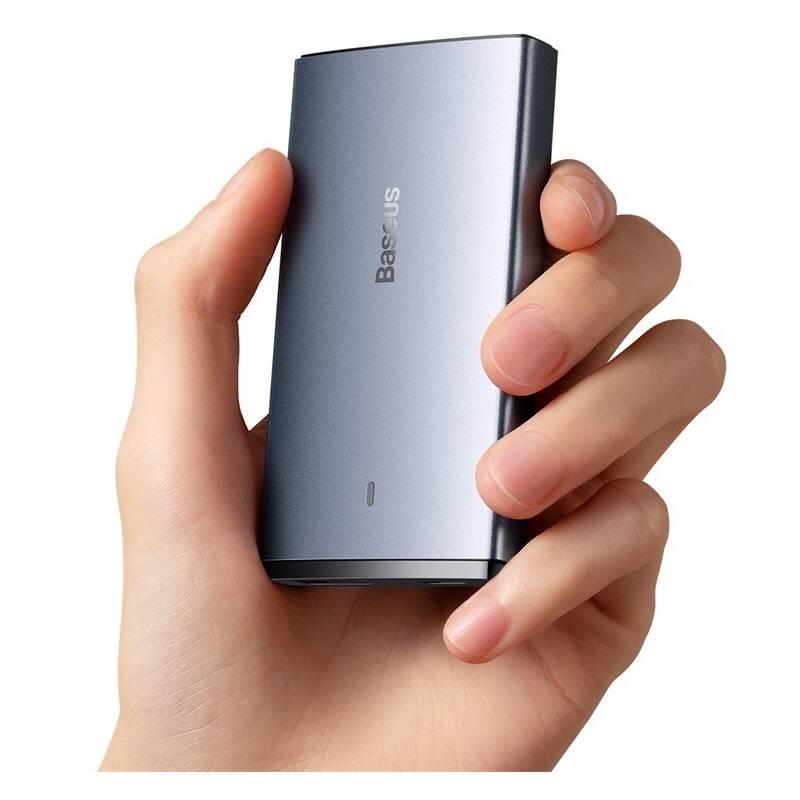 Baseus GaN5 Pro Ultra Slim USB-C/USB-A 65 W nabíjačka sivá