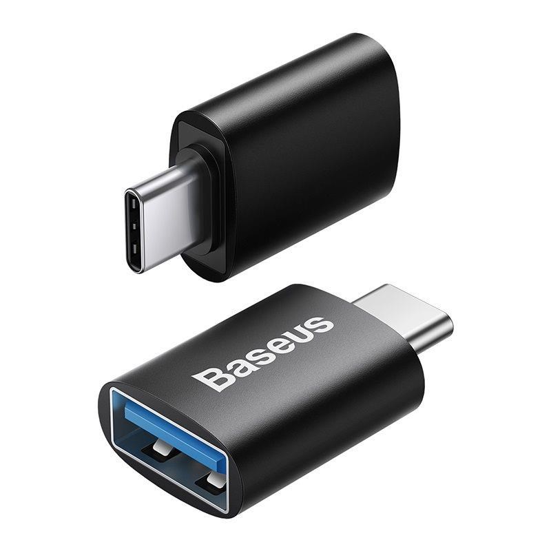 Baseus Ingenuity mini OTG adaptér USB-C samec na USB-A samica 3,1 A, čierny