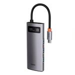 Baseus Metal Gleam Series 5in1 HUB USB-C (USB-C PD 100W, 3* USB 3.0, HDMI) sivá