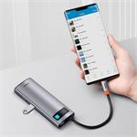 Baseus Metal Gleam Series 7v1 HUB USB-C (USB-C PD 100W, USB-C, 2* USB 3.0, HDMI, SD TF port) šedá