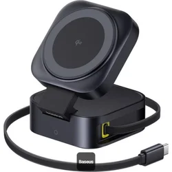 Baseus PicoGo Series Qi2 67W kompatibilná s MagSafe bezdrôtová nabíjačka 2 v 1 čierna