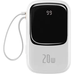 Baseus Qpow Pro Digital Display Fast Charge Power Bank 20000mAh 20W iP White