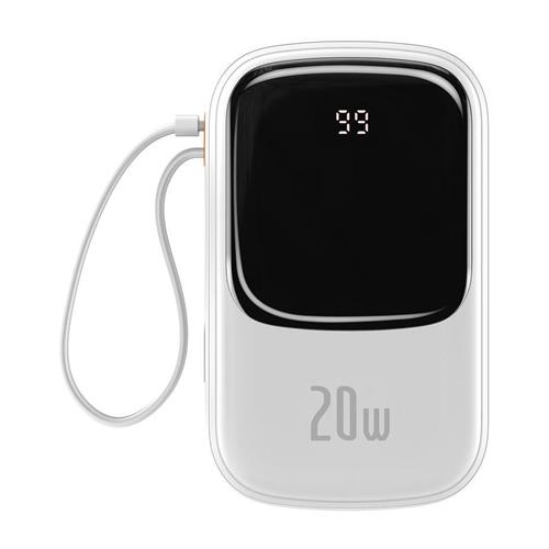 Baseus Qpow Pro Digitálny displej Rýchle nabíjanie Power Bank 20000mAh 20W iP White