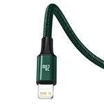 Baseus Rapid Series Nabíjací/Dátový kábel 3v1 USB-C/ (microUSB Lightning PD 20W USB-C) 1,5 m zelený