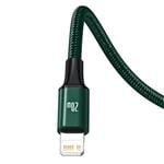 Baseus Rapid Series nabíjecí/datový kabel 3v1 USB-C/ (microUSB + Lightning  PD 20W + USB-C) 1.5m zelená