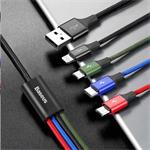 Baseus Rýchlonabíjací/dátový kábel 4v1 2* Lightning USB-C microUSB 3,5A 1,2 m, čierny