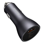 Baseus rychlonabíjecí adaptér do automobilu 2*USB-C + USB-A 65W tmavě šedá