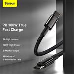 Baseus rychlonabíjecí / datový kabel USB-C na USB-C 100W 2m, černá