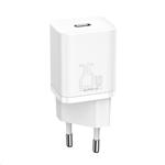 Baseus Super Si rychlonabíječka 1C 25W EU + kabel USB-C/USB-C 3A 1m bílá