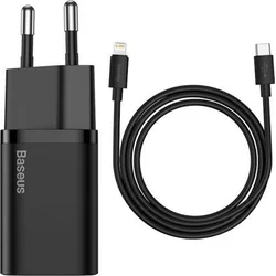 Baseus Super SI sada adaptéra USB-C 20W a kábla USB-C na Lightning 1 m, čierna