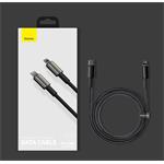 Baseus Tungsten Gold Rýchlonabíjací / dátový kábel USB-C na Lightning PD 20W 2 m, čierny