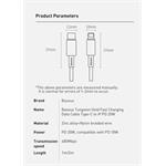 Baseus Tungsten Gold Rýchlonabíjací / dátový kábel USB-C na Lightning PD 20W 2 m, čierny