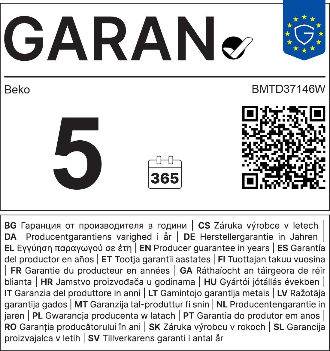 Beko BMTD37146W