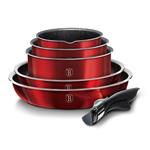 BerlingerHaus 12dílná sada nádobí s odnímatelnou rukojetí Burgundy Metallic Line