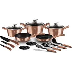 BerlingerHaus 17dílná sada nádobí Rosegold Metallic Line