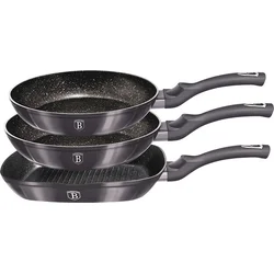 BerlingerHaus 3-dielna sada panvíc s mramorovým povrchom Carbon PRO Line