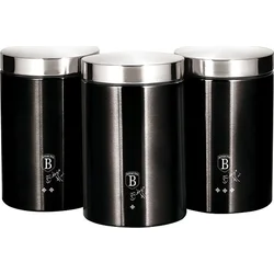 BerlingerHaus 3dílná sada dóz na potraviny Royal Black Collection, 18 cm