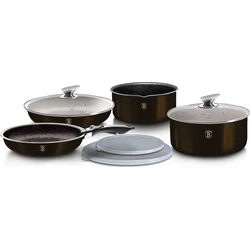BerlingerHaus 9dílná sada nádobí s odnímatelnou rukojetí Shiny Black Collection