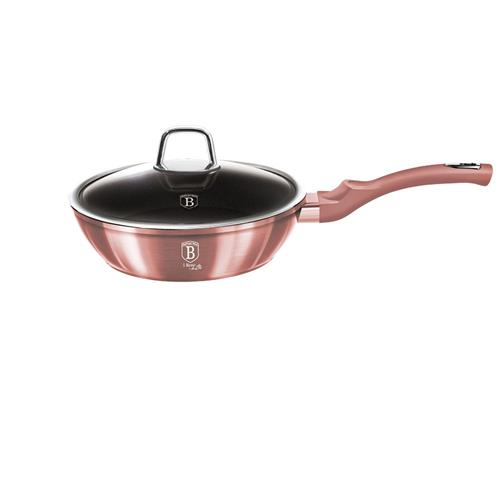 BerlingerHaus Hlboká panvica s titánovým povrchom a pokrievkou I-Rose Edition, 24 cm