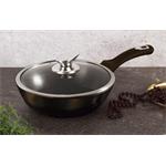 BerlingerHaus Hluboká pánev s poklicí s mramorovým povrchem Shiny Black Collection, 24 cm