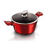 BerlingerHaus Kastrol s mramorovým povrchem a poklicí Burgundy Metallic Line, 20 cm