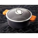 BerlingerHaus Kastrol s mramorovým povrchem a poklicí Granit Diamond Line, 28 cm