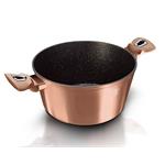 BerlingerHaus Kastrol s mramorovým povrchem a poklicí Rosegold Metallic Line, 24 cm