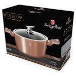 BerlingerHaus Kastrol s mramorovým povrchem a poklicí Rosegold Metallic Line, 28 cm
