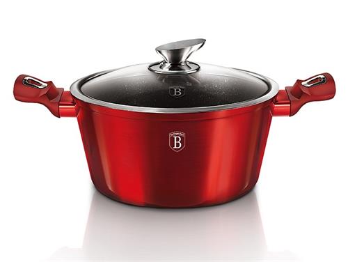 BerlingerHaus Kastról s mramorovým povrchom a pokrievkou Burgundy Metallic Line, 24 cm