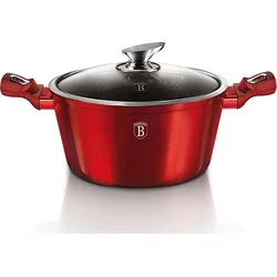 BerlingerHaus Kastról s mramorovým povrchom a pokrievkou Burgundy Metallic Line, 24 cm