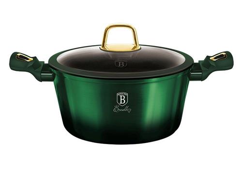 BerlingerHaus Kastrol s poklicí a titanovým povrchem Emerald Collection, 24 cm