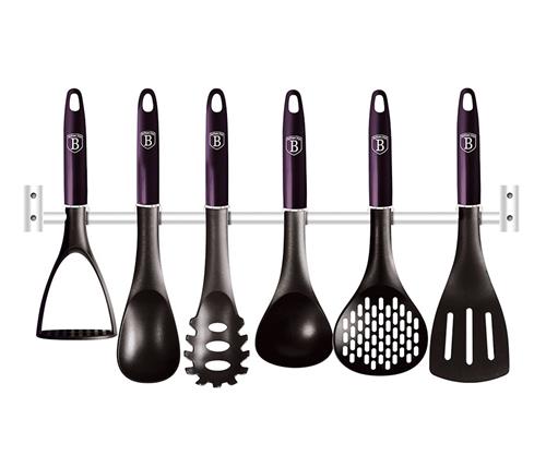 BerlingerHaus Kuchyňské náčiní s nástěnným držákem 7 ks Purple Eclipse Collection