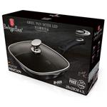 BerlingerHaus Pánev grilovací s mramorovým povrchem a poklicí Carbon PRO Line, 28 cm