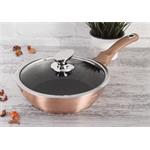 BerlingerHaus Pánev hluboká s mramorovým povrchem a poklicí Rosegold Metallic Line, 24 cm