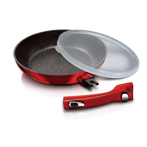 BerlingerHaus Pánev s odnímatelnou rukojetí + víko Burgundy Metallic Line, 28 cm