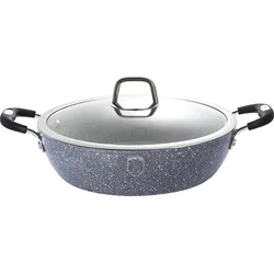 BerlingerHaus Pekáč kulatý s mramorovým povrchem s poklicí Gray Stone Touch Line, 28 cm