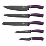BerlingerHaus Sada nožov s magnetickým stojanom Purple Metallic Line, 6 ks
