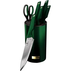 BerlingerHaus Sada nožov z nehrdzavejúcej ocele 7 ks Emerald Collection v stojane
