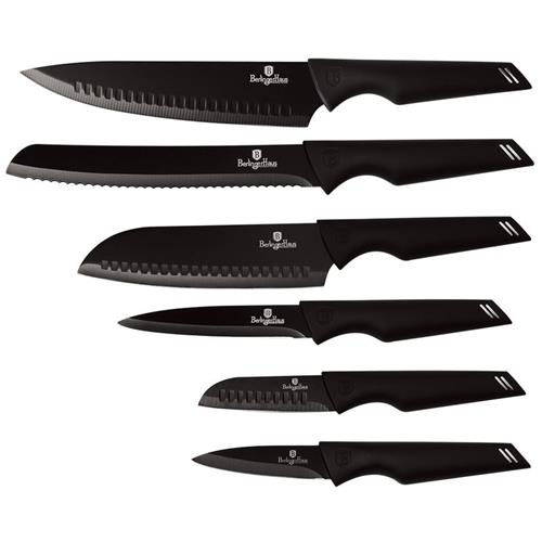 BerlingerHaus Sada nožů s nepřilnavým povrchem Black Professional Line, 6 ks
